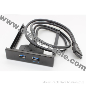 New 3.5" Floppy Bay Internal 20 Pin 2 Ports USB 3.0 Front Panel Bracket Cable